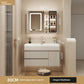 Vanity Unit & Mirror Set-White Basin & Cream Drawers