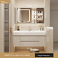 Vanity Unit & Mirror Set-White Basin & Cream Drawers