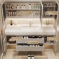 Vanity Unit & Mirror Set-White Basin & Cream Drawers