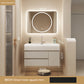 Vanity Unit & Mirror Set-White Basin & Cream Drawers