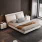 Bed-Modern Minimalist-Genuine Leather-Cream